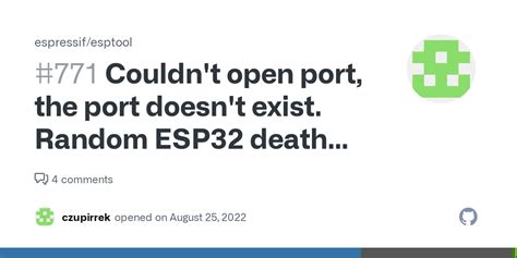 port doesn't exist esp32.